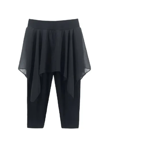 Dance Yoga Pants with Chiffon Skirt – Soft and Breathable
