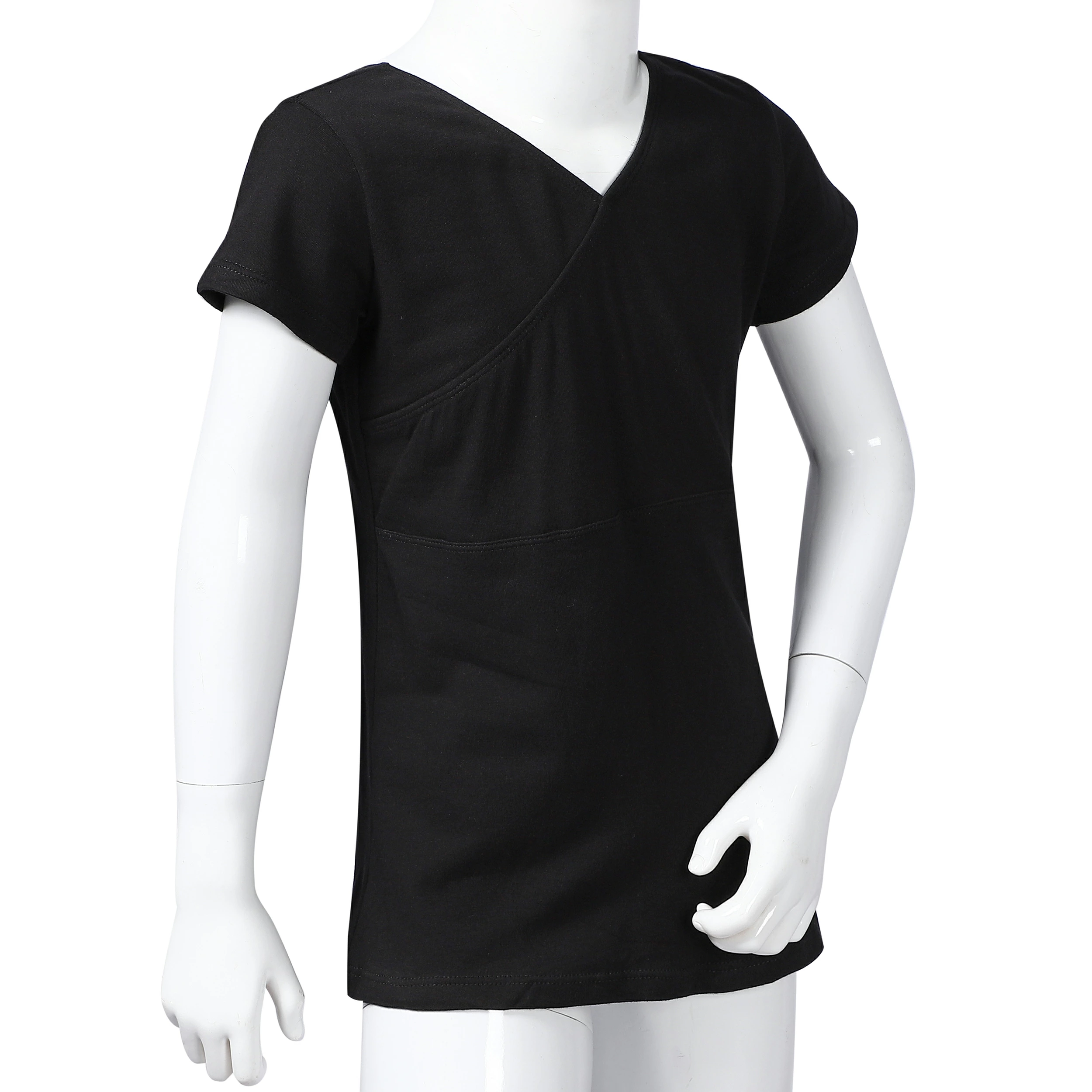 Girls' Short Sleeve Ballet Top – Cotton Front Cross Design - Image 16