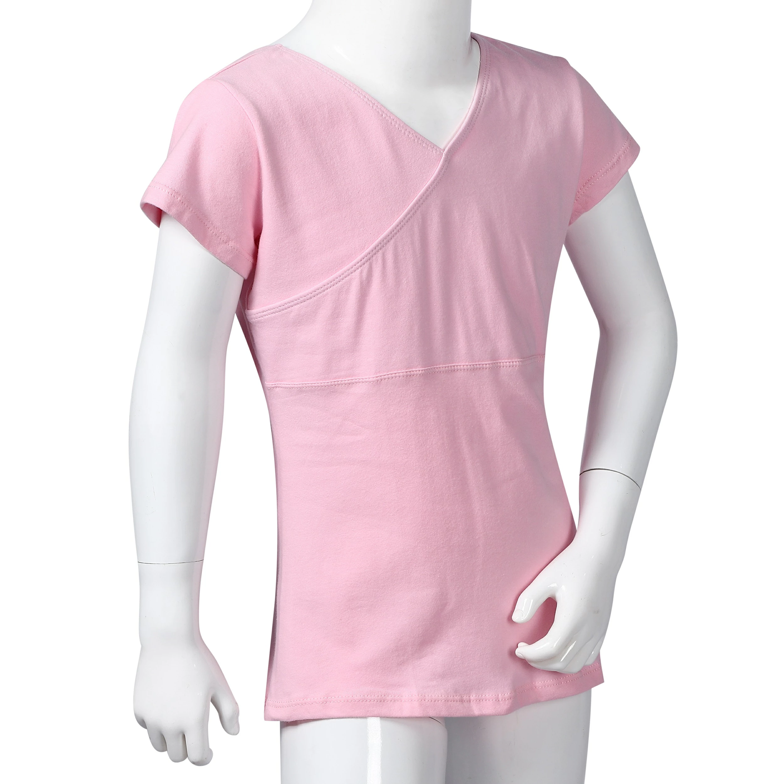 Girls' Short Sleeve Ballet Top – Cotton Front Cross Design - Image 14