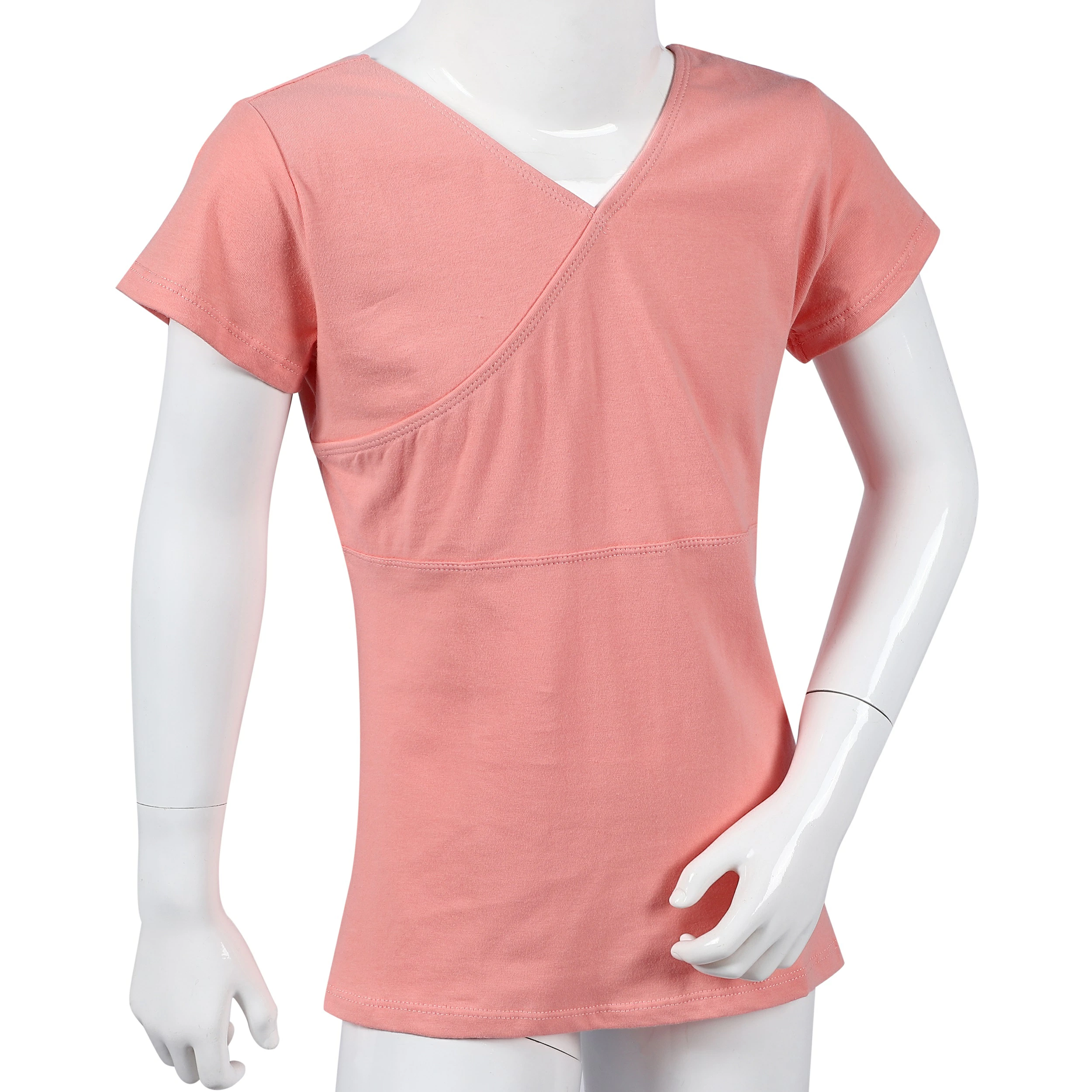 Girls' Short Sleeve Ballet Top – Cotton Front Cross Design - Image 13