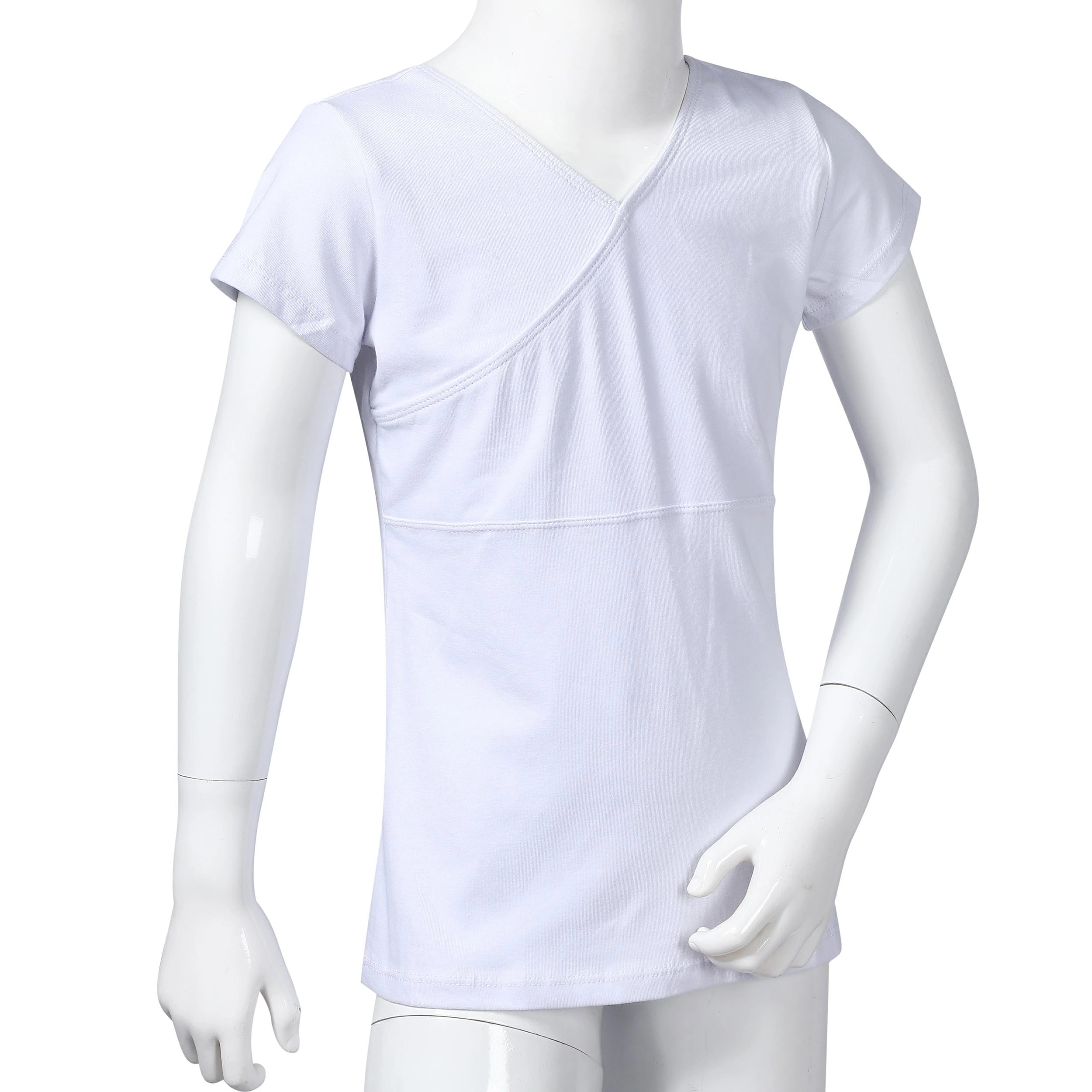 Girls' Short Sleeve Ballet Top – Cotton Front Cross Design - Image 11