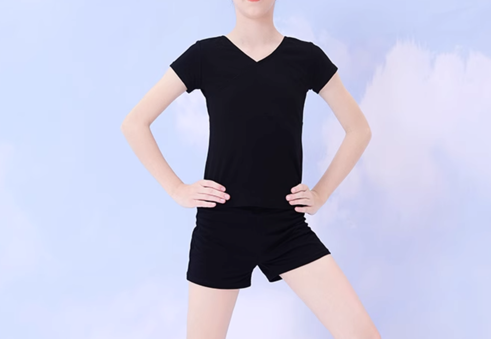 Girls' Short Sleeve Ballet Top – Cotton Front Cross Design - Image 8