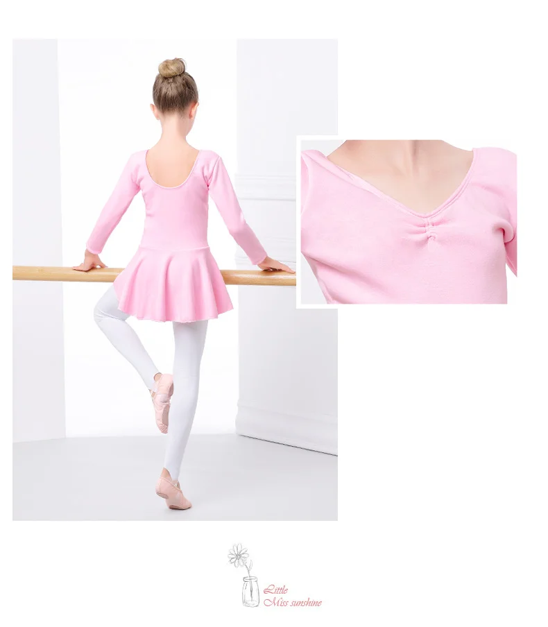 Girls Lycra Skirted Ballet Insulated Leotard β Cotton Bodysuit with Bow Back - Image 4