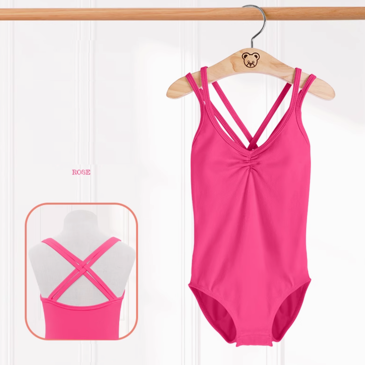 Girls' Camisole Ballet Leotard – Crisscross Back with Drawstring – Image 5