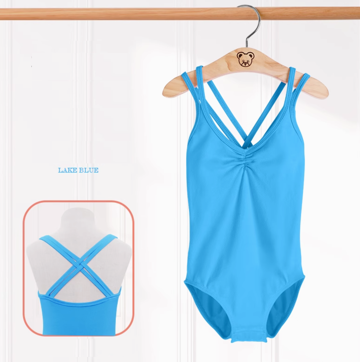 Girls' Camisole Ballet Leotard – Crisscross Back with Drawstring – Image 4