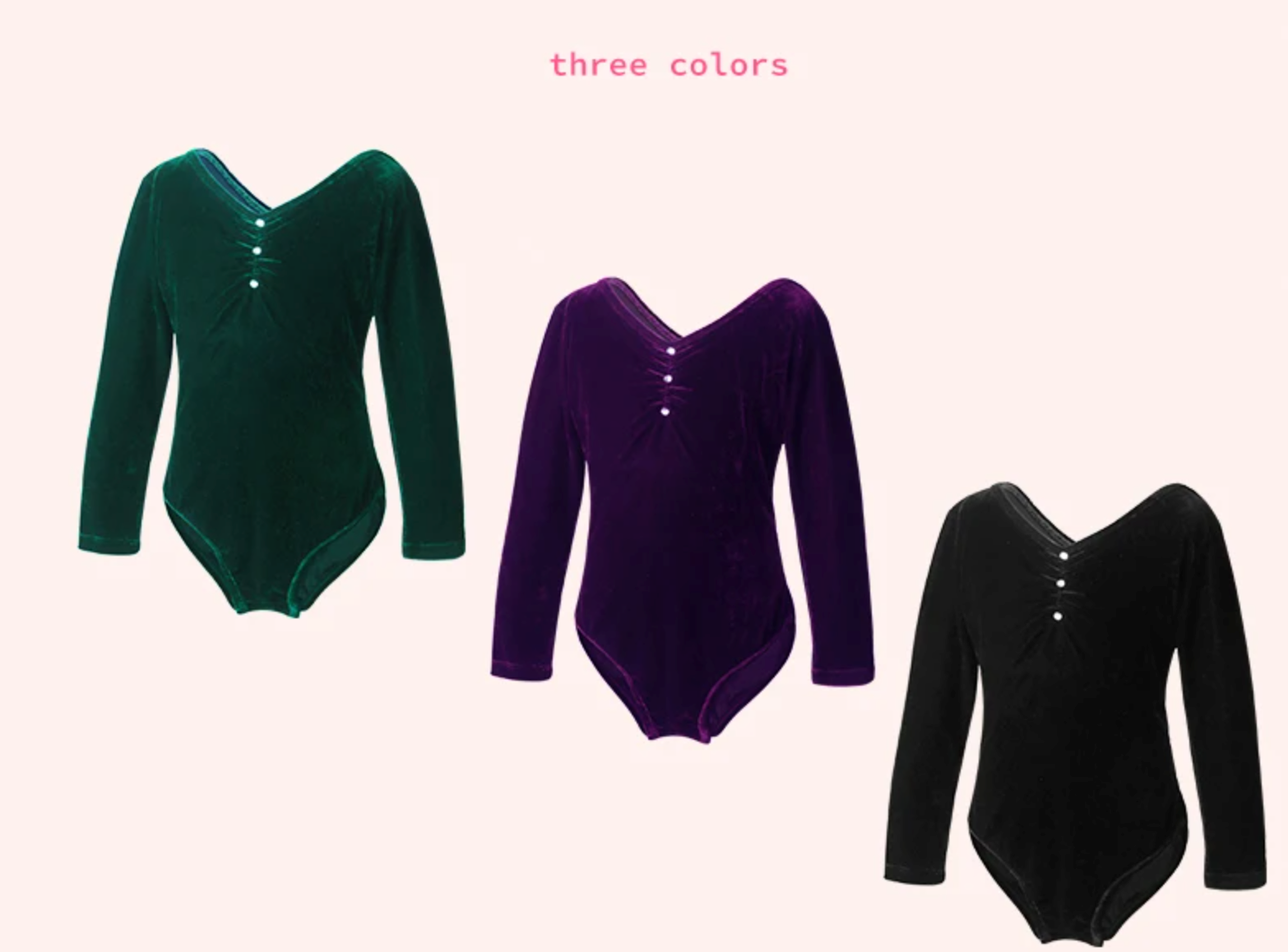 Girls Long Sleeve Velvet Ballet Leotard β V Neck Dance Top - Image 5