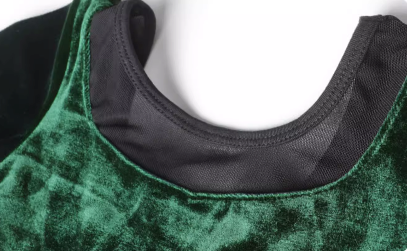 Girls Long Sleeve Velvet Ballet Leotard β Mesh Detail - Image 8