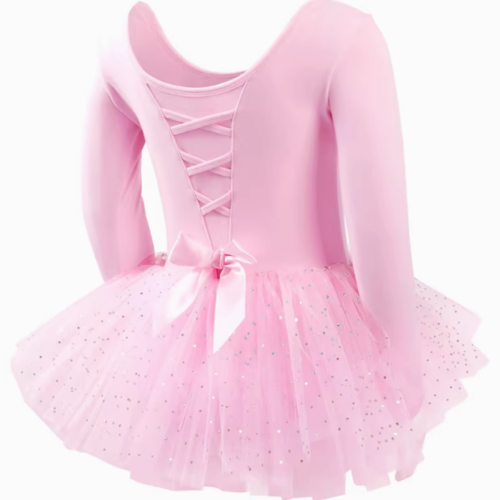 Thick Fleece V-Back Sequin Tutu Dress