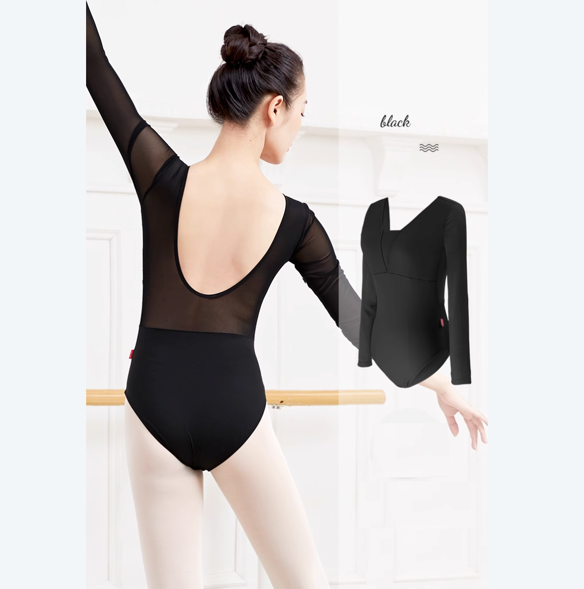 Women's Ballet Leotard – V-Neck Backless Design - Imagen 2