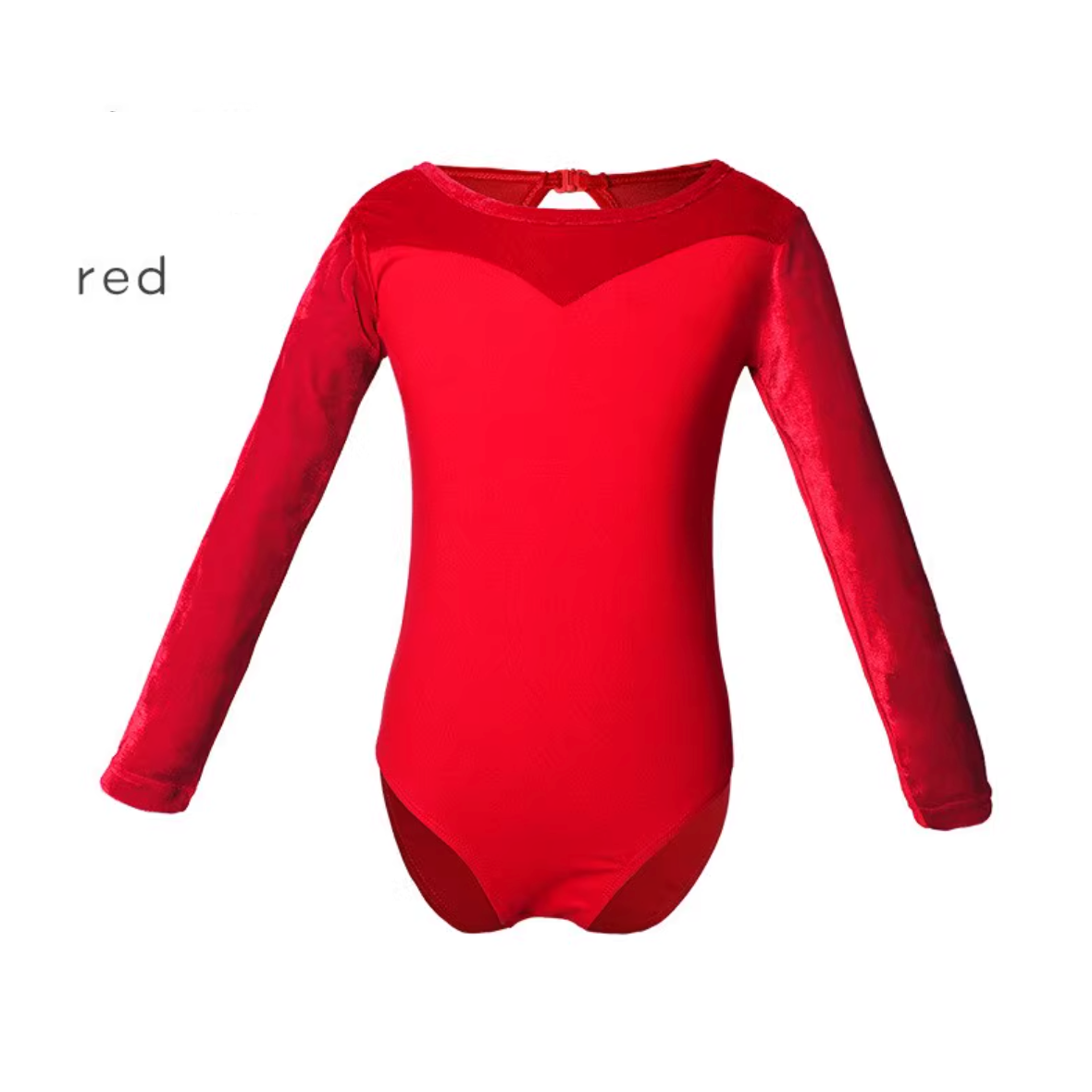 Velvet Back Keyhole Long Sleeve Leotard - Image 3