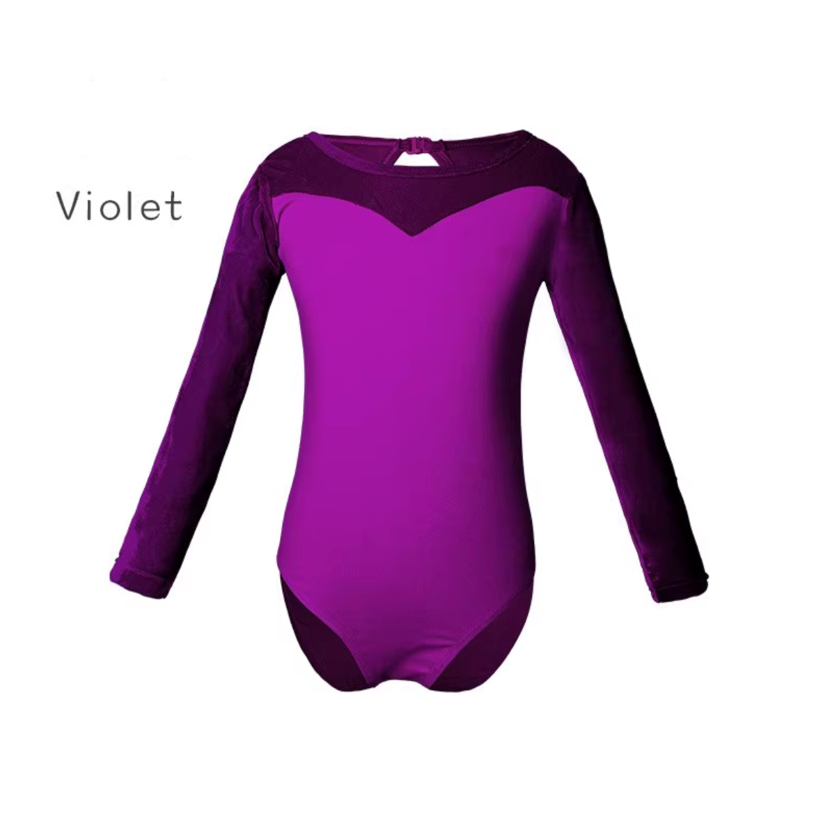 Velvet Back Keyhole Long Sleeve Leotard