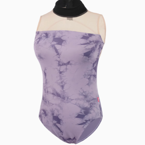 Adult Off-Shoulder Printed Mesh Ballet Leotard