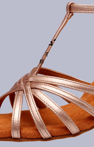Latin Dance Shoes – Women's T-Strap Crisscross Design – Image 8